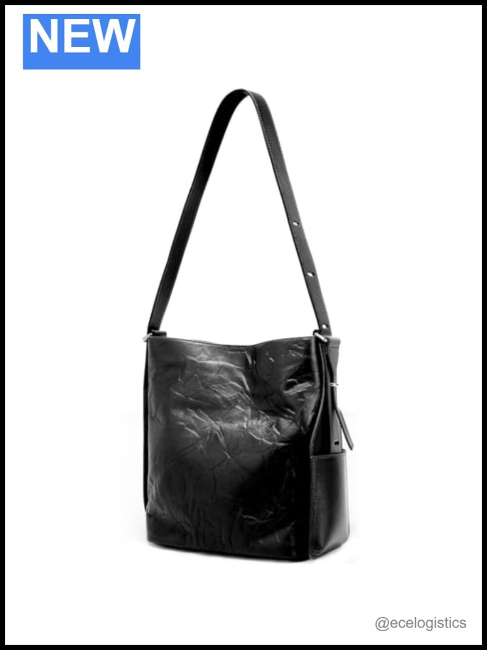 Genuine Leather Crossbody Bag with Wide Strap Large Casual Handbag